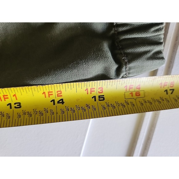 Old Navy Hip-Length Army Olive Green Cotton Twill Jacket Drawstring Waist XS - Picture 9 of 12